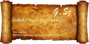 Gabányi Szilvia névjegykártya