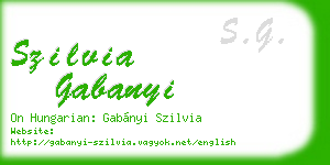 szilvia gabanyi business card